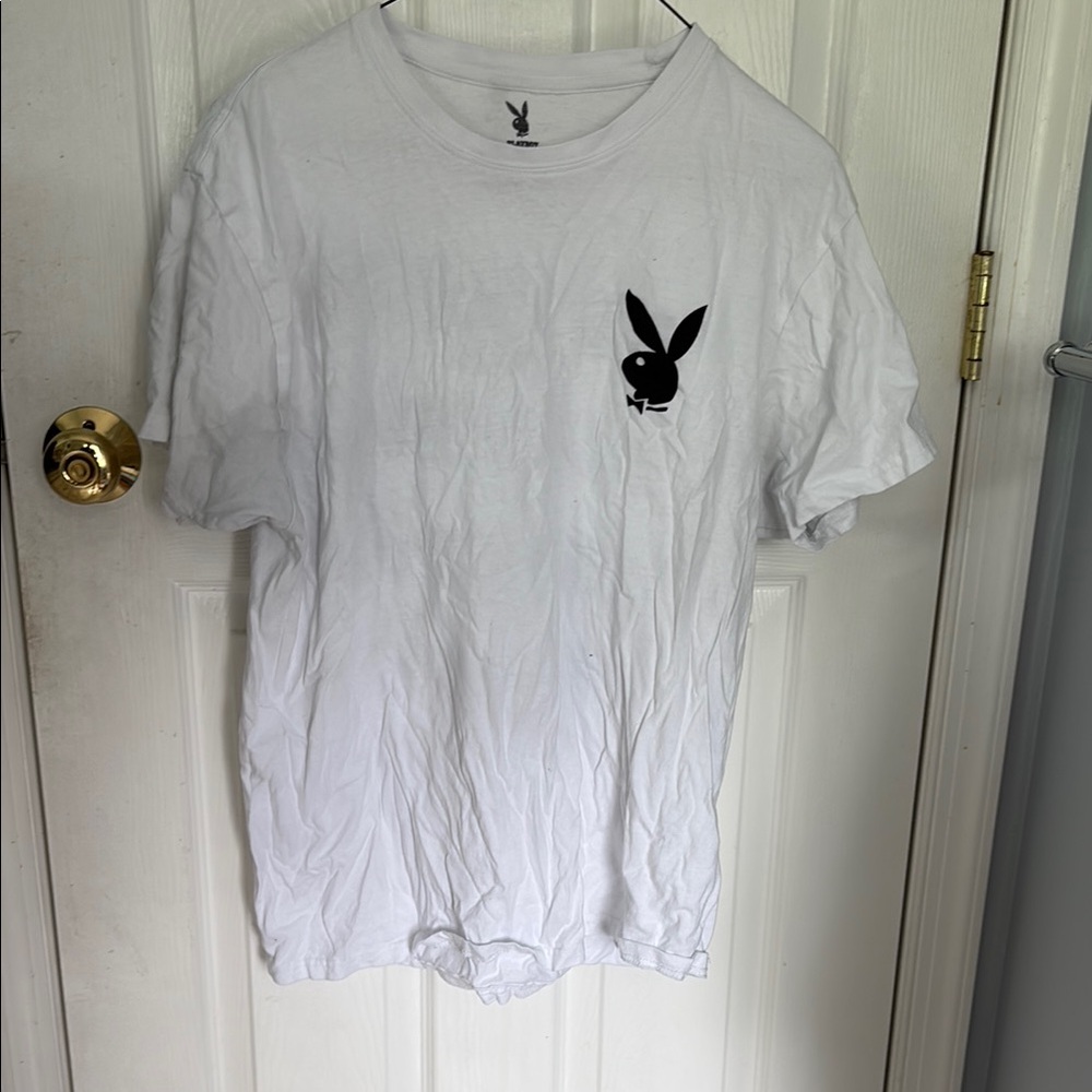 PLAYBOY White Short Sleeve Tee with Iconic Logo